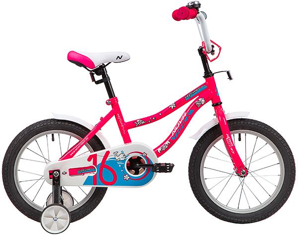 Велосипед NOVATRACK 16" NEPTUNE розовый, тормоз нож, крылья корот, полная защ.цепи                                                                                                                                                                        