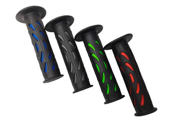 Ручка руля 125 мм (пара) черная с цвет. окантовкой, идеально подходит для велосипедов BMX и трюковых самокатов, цвета: зеленый, серый, красный, синий                                                                                                     