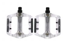 Педали FEIMIN FP-801clear,110*100мм,BMX,база пластик,стальная ось,327гр,прозрачные,подшипник                                                                                                                                                              