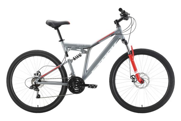 Велосипед Stark'22 Jumper FS 27.1 D серый/красный 16"                                                                                                                                                                                                     