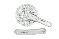 Система PROWHEEL ZEPHYR-600*175mm,(42/32/24)AL-6061-T6,CHAINLINE:50,BCD:104/64,под квадрат,серебр.                                                                                                                                                        