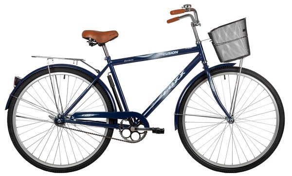 Велосипед FOXX 28" FUSION синий, сталь, размер 20" + передняя корзина                                                                                                                                                                                     