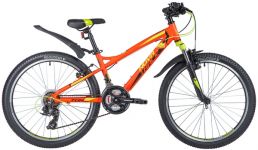 Велосипед NOVATRACK 24" TORNADO алюм.рама 13", красный, 21-скор, TY300/TS38/TZ500, V-brake алюм.                                                                                                                                                          