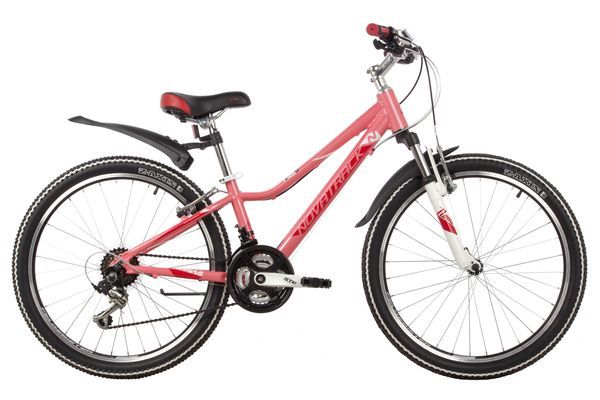 Велосипед NOVATRACK 24" NOVARA алюм.рама 11, коралловый, 18-скор, TY21/TS38/SG-6SI, V-brake                                                                                                                                                               