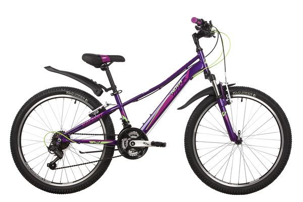 Велосипед NOVATRACK 24" VALIANT сталь.рама 10, фиолетовый, 18-скор, TY21/TS38/SG-6SI, V-brake, корот                                                                                                                                                      