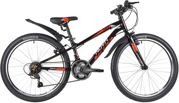 Велосипед NOVATRACK 24" PRIME алюм.рама 11", чёрный, 18-скор, TY21/TS38/SG-6SI, V-brake алюм.                                                                                                                                                             