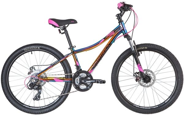 Велосипед NOVATRACK 24" KATRINA алюм.рама 10", фиолет.металлик, 21-скор, TY300/TS38/TZ21, диск.тор.S                                                                                                                                                      