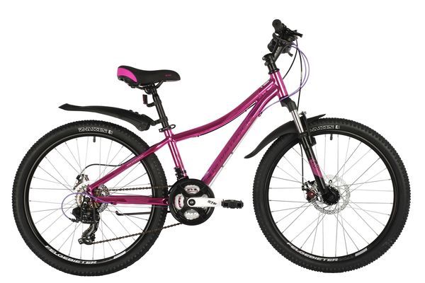 Велосипед NOVATRACK 24" KATRINA алюм.рама 12" розовый металлик, 21-скор, TY300/TS38/TZ21, диск.тор.S                                                                                                                                                      