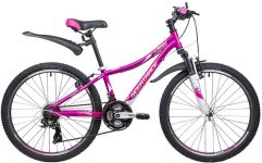 Велосипед NOVATRACK 24" KATRINA, алюм.рама 12" фиолетовый, 21-скор, TY300/TS38/TZ500, V-brake                                                                                                                                                             