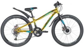 Велосипед NOVATRACK 24" PRIME алюм.рама 11", золотой металлик, 18-скор, TY21/TS38/SG-6SI, диск.торм.                                                                                                                                                      