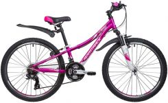 Велосипед NOVATRACK 24" KATRINA, алюм.рама 10", фиолетовый, 21-скор, TY300/TS38/TZ500,V-brake                                                                                                                                                             