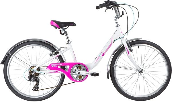 Велосипед NOVATRACK 24" ANCONA алюм.рама 12", белый, 7-скор, TY300/RS35/TZ500, V-brake                                                                                                                                                                    