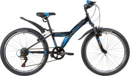Велосипед NOVATRACK 24" RACER сталь.рама 12" ,черный, 6-скор, TY21/TS38/SG-6SI, V-brake                                                                                                                                                                   