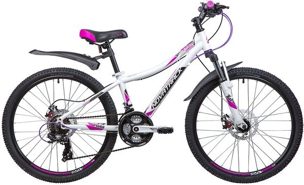 Велосипед NOVATRACK 24" KATRINA, алюм.рама 12" белый, 21-скор, TY300/TS38/TZ21, диск.тор.STG                                                                                                                                                              