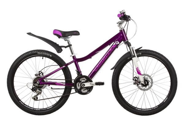 Велосипед NOVATRACK 24" NOVARA алюм.рама 11, фиолетовый, 18-скор, TY21/TS38/SG-6SI, диск.торм.STG                                                                                                                                                         