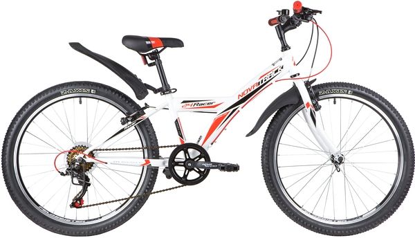 Велосипед NOVATRACK 24" RACER сталь.рама 12" ,белый, 6-скор, TY21/TS38/SG-6SI, V-brake                                                                                                                                                                    