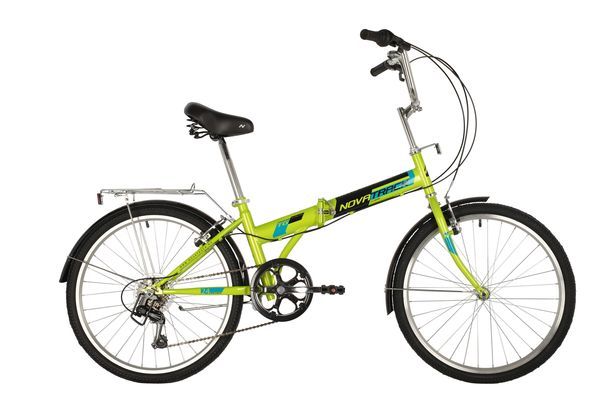 Велосипед NOVATRACK 24" складной,зеленый, TG, 6скор. Shimano TY-21, тормоз V-brake.,сидение комфорт,                                                                                                                                                      