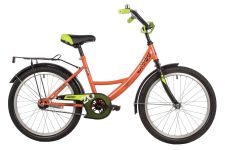 Велосипед NOVATRACK 20" VECTOR оранж, защ А-тип, тормоз нож., крылья и багаж чёрн.,без доп колес                                                                                                                                                          