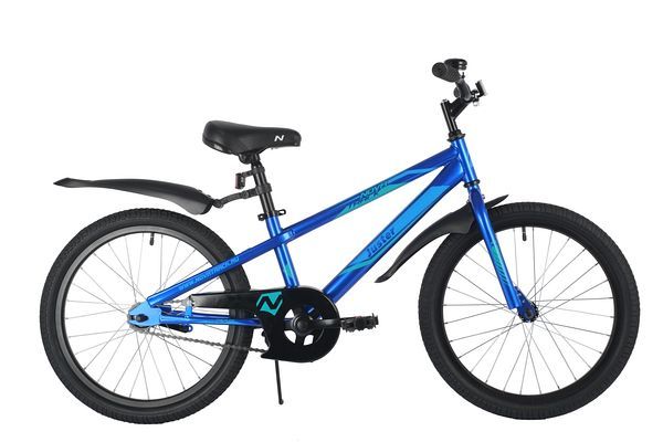 Велосипед NOVATRACK 20", JUSTER,  синий, тормоз ножной, защита  А-тип, пластиковые крылья                                                                                                                                                                 