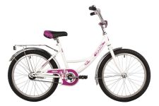 Велосипед NOVATRACK 20" URBAN белый, защ А-тип, тормоз нож, крылья и багаж хром, без доп колес                                                                                                                                                            