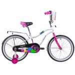 Велосипед NOVATRACK 20", CANDY, белый, полная защита цепи, тормоз нож., сумочка на руль, крылья и ба                                                                                                                                                      