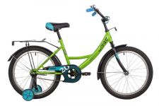 Велосипед NOVATRACK 20" VECTOR лаймовый, защита А-тип, тормоз нож., крылья и багажник чёрн.                                                                                                                                                               
