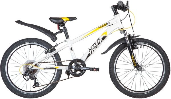 Велосипед NOVATRACK 20" POINTER, белый, сталь, 6-скор, Microshift TS38/Shimano, V-brake                                                                                                                                                                   