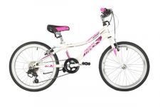 Велосипед NOVATRACK 20" ALICE белый,  стальная рама, 6 скор., Shimano TY21/Microshift TS38, V- brake                                                                                                                                                      