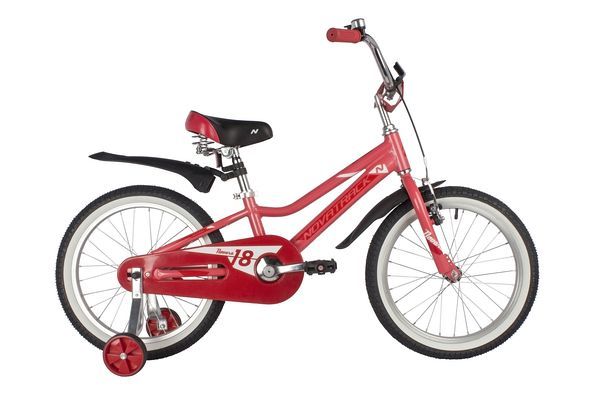 Велосипед NOVATRACK 18" NOVARA алюм., коралловый, пер.руч., зад.нож. тормоз, короткие крылья, полная                                                                                                                                                      