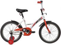 Велосипед NOVATRACK 18" STRIKE белый-красный, тормоз нож, крылья корот, защита А-тип                                                                                                                                                                      