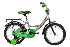 Велосипед NOVATRACK 16" VECTOR серебристый, тормоз нож, крылья, багажник, полная защ.цепи                                                                                                                                                                 