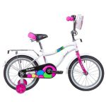 Велосипед NOVATRACK 16", CANDY, белый, полная защита цепи, тормоз нож., сумочка на руль, крылья и ба                                                                                                                                                      
