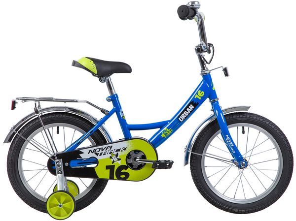 Велосипед NOVATRACK 16" URBAN, синий, полная защита цепи, тормоз нож., крылья и багажник хром.                                                                                                                                                            