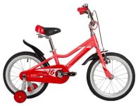 Велосипед NOVATRACK 16" NOVARA алюм., коралловый, пер.руч., зад.нож. тормоз, короткие крылья, полная                                                                                                                                                      