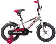 Велосипед NOVATRACK 14", LUMEN, алюм.,серебристый, тормоз нож, короткие крылья, нет багажника                                                                                                                                                             